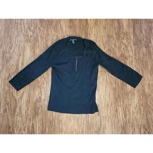 Women's Cable & Gauge Black Long Sleeve Top Size Large